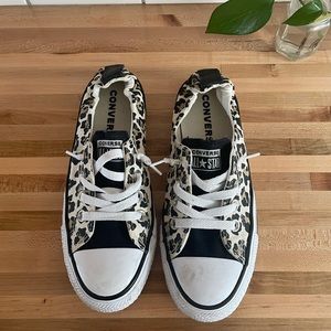 Size 7 leopard Converse.